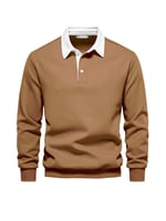 Ghassy Co. Erkek Retro Renk Bloklu Pamuklu Gömlek Yaka Sweatshirt