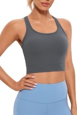 Ghassy Co. Kadın Racerback Running Yoga Egzersiz Fitness Spor Sütyen CRS004 FÜME S