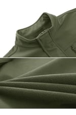 Ghassy Co. Erkek İçi Polarlı Dik Yaka Su ve Rüzgar Geçirmez Softshell Mont HAKİ L