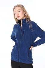 Ghassy Co. KADIN TAM FERMUARLI POLAR CEKET MAVİ L