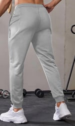 Ghassy Co. Erkek Dar Paça Running Hafif Koşucu Fitness Gym Athletic Dalgıç Kumaş Spor Eşofman Altı AÇIK GRİ M