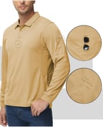 Ghassy Co. Erkek Jersey Golf Polo Gömlek Pike Performans Taktik Askeri Uzun Kollu T-Shirt