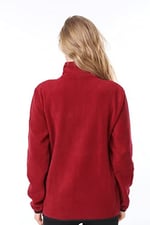 Ghassy Co. KADIN TAM FERMUARLI POLAR CEKET BORDO M