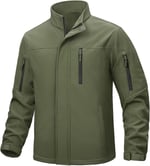 Ghassy Co. Erkek İçi Polarlı Dik Yaka Su ve Rüzgar Geçirmez Softshell Mont HAKİ L