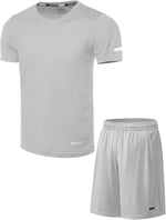 Ghassy Co. Erkek 2'li Set Nem Emici Koşu Egzersiz Şort T-shirt Takım