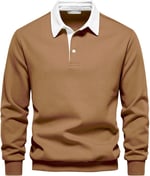 Ghassy Co. Erkek Retro Renk Bloklu Pamuklu Gömlek Yaka Sweatshirt