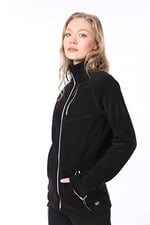 Ghassy Co. KADIN TAM FERMUARLI POLAR CEKET SİYAH1 M