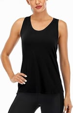 Ghassy Co. Kadın Racerback Sırt Açık Yarı Fileli Antrenman Yoga Koşu Spor Atlet Tank Tops 1780