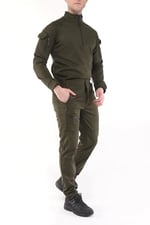 Ghassy Co. Erkek Military mbat Alt Üst Softshell Takım HAKİ S
