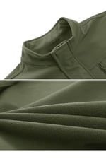 Ghassy Co. Erkek İçi Polarlı Dik Yaka Su ve Rüzgar Geçirmez Softshell Mont HAKİ M