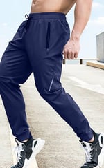 Ghassy Co. Erkek Run Ultra Hafif Egzersiz Aktif Joggers Spor Dar Paça Eşofman Altı LACİVERT M