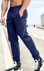 Ghassy Co. Erkek Run Ultra Hafif Egzersiz Aktif Joggers Spor Dar Paça Eşofman Altı LACİVERT XL