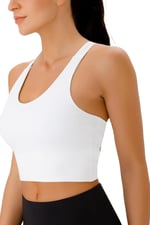 Ghassy Co. Kadın Çarpraz Sırt Detaylı Kaplı Yoga Egzersiz Fitness Spor Sütyeni CRS001 BEYAZ L