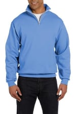 Ghassy Co. Erkek Dik Yaka Silver Yarım Fermuarlı Sweatshirt AÇIK MAVİ L