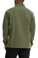 Ghassy Co. Erkek İçi Polarlı Dik Yaka Su ve Rüzgar Geçirmez Softshell Mont HAKİ M