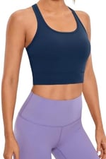 Ghassy Co. Kadın Racerback Running Yoga Egzersiz Fitness Spor Sütyen CRS004 LACİVERT M