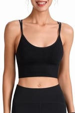 Ghassy Co. Kadın Cross Back Yoga Egzersiz Fitness Spor Sütyeni CRS003 SİYAH M
