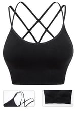 Ghassy Co. Kadın Cross Back Yoga Egzersiz Fitness Spor Sütyeni CRS003 SİYAH M
