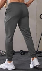 Ghassy Co. Erkek Dar Paça Running Hafif Koşucu Fitness Gym Athletic Dalgıç Kumaş Spor Eşofman Altı FÜME M