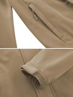 Ghassy Co. Erkek İçi Polarlı Dik Yaka Su ve Rüzgar Geçirmez Softshell Mont BEJ M