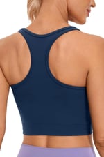 Ghassy Co. Kadın Racerback Running Yoga Egzersiz Fitness Spor Sütyen CRS004 LACİVERT M