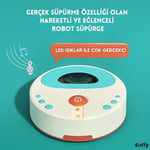 Giffy/Oyuncak Pilli Robot Süpürge Sesli Ve Işıklı Gerçek Süpürme Özelliği Ve Sürekli Farklı Yönlere Giden Oyuncak Robot Süpürge Oyuncağı