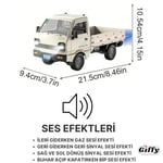 Giffy/Uzaktan Kumandalı RC Kamyonet,Yük Taşıma Aracı,Sesli,Işıklı,Şarjlı,(Pil Hediyeli),2.4 Ghz Araç, Koli Taşıyabilen Nakliye Kamyoneti (Beyaz)