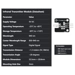 Gikfun Arduino için Dijital 38 khz IR Alıcı Ir Verici Sensör Modülü Kiti (3'lü Set) EK8477