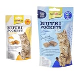 GimCat Nutripockets Kedi Ödülü Peynir Taurin, 60 g & Kedi Ödül Tableti Np Ton Balıklı, 60 g