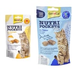 GimCat Nutripockets Kedi Ödülü Peynir Taurin, 60 g & Kedi Ödül Tableti Np Ton Balıklı, 60 g