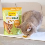 GimCat Peynir rulosu, tahılsız ve vitamin zengini kedi atıştırmalığı, gerçek sert peynirli, 1 torba (1 x 425 g)