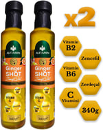 Ginger Shot - Vitamin B2, Vitamin B6, C Vitamini, Zencefil ve Zerdeçal İçeren Şurup (340 g x2 Adet)