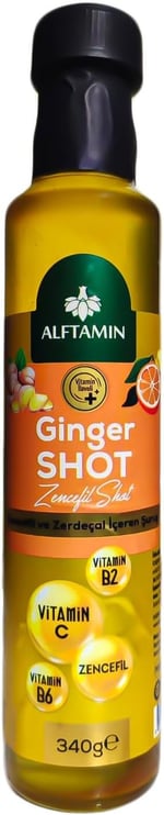 Ginger Shot - Vitamin B2, Vitamin B6, C Vitamini, Zencefil ve Zerdeçal İçeren Şurup (340 g x2 Adet)
