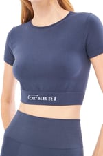 Giorgina Ferri Yumuşak Dokulu, Esnek Yoga, Koşu, Spor ve Günlük Crop Top Mila