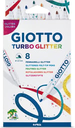Giotto Turbo Glitter - Simli Keçeli Askılı Paket 8'li