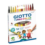GIOTTO Turbocolor keçeli kalemler, ince uçlu, 2,8 mm, 12 ten rengi, çocuklar, partiler ve okullar için ideal