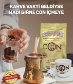 Girne Con Kahve Çifte Kavrulmuş Türk Kahvesi, Gold Label, 125 Gram, Öğütülmüş,%100 Arabica, Kıbrıs Üretim