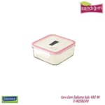 GLASSLOCK KARE CAM SAKLAMA KABI 490 ML - Seçenekler: 490 mL, 900 mL, 1200 mL