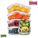 GLASSLOCK KARE CAM SAKLAMA KABI 490 ML - Seçenekler: 490 mL, 900 mL, 1200 mL