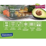 GLASSLOCK KARE CAM SAKLAMA KABI 490 ML - Seçenekler: 490 mL, 900 mL, 1200 mL