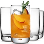 Glaver's 4 adet Highball Bardağı, 463 ml Collins Kokteyl İçme Bardağı Bardağı, Su, Meyve Suyu, Bira ve Kokteyller için Kabarcık Tabanlı Züccaciye, Heavy Base Modern Basic Bardak Bardakları.
