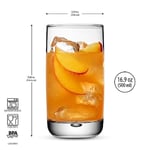 Glaver's 4 adet Highball Bardağı, 463 ml Collins Kokteyl İçme Bardağı Bardağı, Su, Meyve Suyu, Bira ve Kokteyller için Kabarcık Tabanlı Züccaciye, Heavy Base Modern Basic Bardak Bardakları.