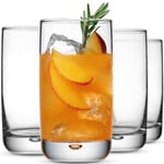 Glaver's 4 adet Highball Bardağı, 463 ml Collins Kokteyl İçme Bardağı Bardağı, Su, Meyve Suyu, Bira ve Kokteyller için Kabarcık Tabanlı Züccaciye, Heavy Base Modern Basic Bardak Bardakları.