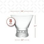 GLING [8 oz. Sapsız Martini Bardakları 4'lü Set, Likör için Kokteyl Bardağı, Viski Partiler, Düğünler ve Tüm Etkinlikler için Harika