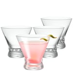 GLING [8 oz. Sapsız Martini Bardakları 4'lü Set, Likör için Kokteyl Bardağı, Viski Partiler, Düğünler ve Tüm Etkinlikler için Harika