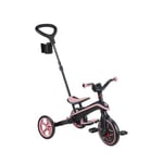 Globber - 4'ü 1 Arada Explorer Üç Tekerlekli Bisiklet - 10 Ay - 5 Yaş Arası Yeni Yürümeye Başlayan Çocuklar için Katlanabilir ve Ölçeklenebilir Üç Tekerlekli Bisiklet - Pastel Pembe