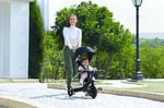 GLOBBER Explorer Trike 4'ü 1 arada Pro siyah – Üç tekerlekli bisiklet, denge bisikleti ve bebek arabası, 10/8,5 inç – TPR koltuk – yüksekliği ayarlanabilir çocuk arabası