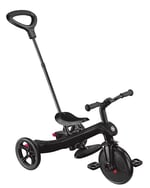 GLOBBER Explorer Trike 4'ü 1 arada Pro siyah – Üç tekerlekli bisiklet, denge bisikleti ve bebek arabası, 10/8,5 inç – TPR koltuk – yüksekliği ayarlanabilir çocuk arabası