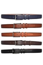 Goderi%100 Hakiki Deri, 5'Li Mükemmel Set, Nokta Baskılı Kumaş Pantolon Kemeri 3.5 Cm_Noktalı 115 Cm