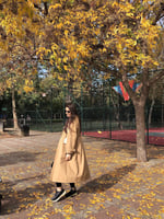 GÖKNUR ARSLAN OVERSIZE SİYAH YAĞMURLUK CAMEL Standart Kadın-1